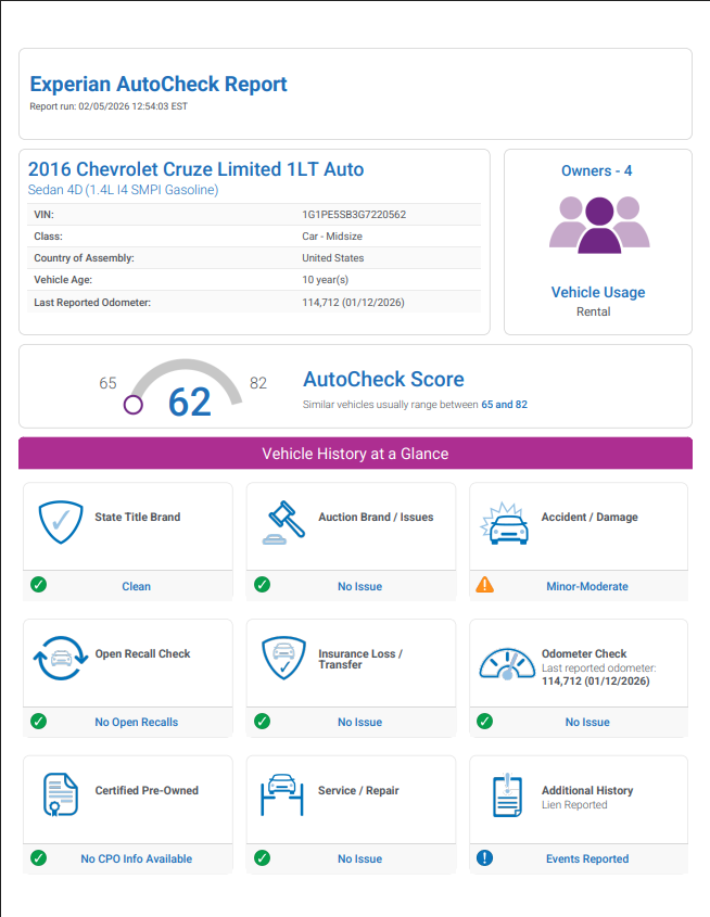 2016 Chevrolet Cruze Limited LT