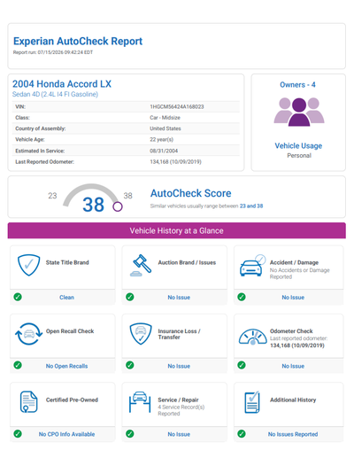 2004 Honda Accord Sdn LX