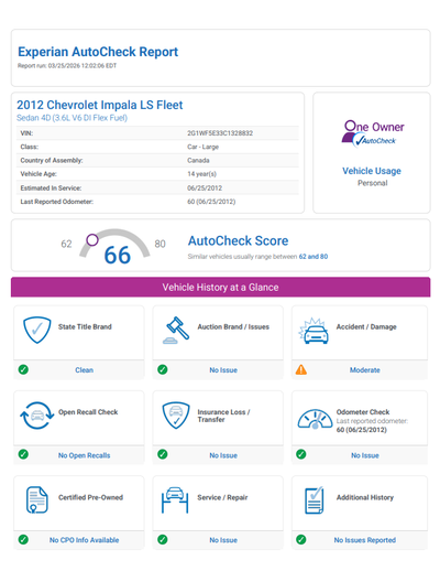 2012 Chevrolet Impala LS Fleet