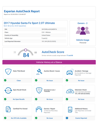 2017 Hyundai Santa Fe Sport 2.0T Ultimate