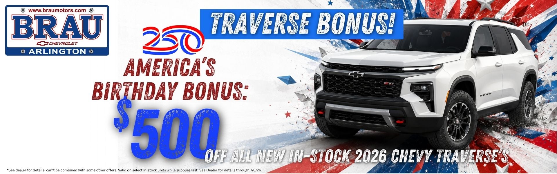 Bonus 4th of July America's Birthday savings of $500 on Trav