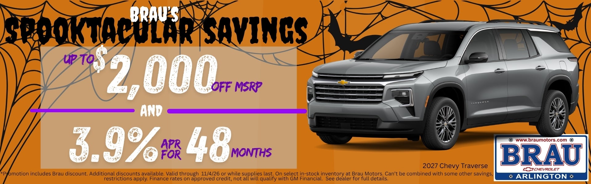 2027 Chevy traverse SUV for sale at Brau Motors Arlington