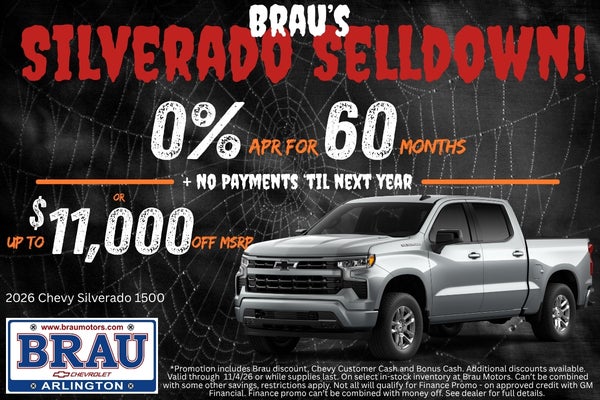 2026 Chevy Silverado 1500 for sale at Brau Motors Arlington